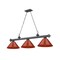 Z-Lite Cordon 3 Light Billiard, Bronze Plate & Red 2306-3BP-PRD - alternate 3